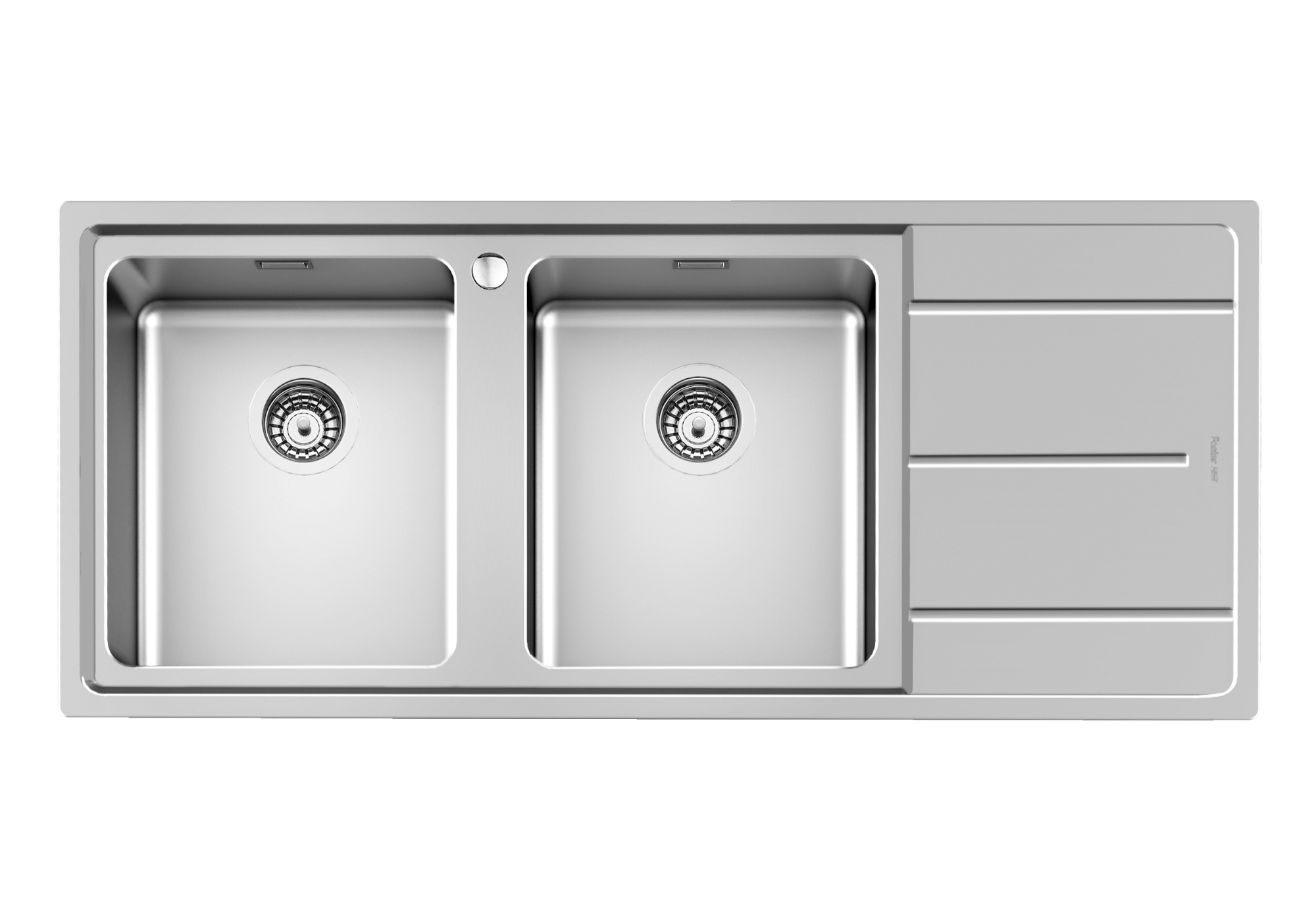 FOSTER 1972060 LAVELLO 2 VASCHE REVERSIBILE CON GOCCIOLATOIO FM STD INOX  116CM