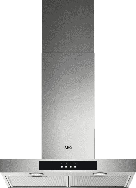 Aeg Electrolux DBB3651M Cappa Chimney Parete 60 cm - Comandi Push -  Aspirazione Max 600 m3/h - Classe C - Motore 210 W - 73 dB(A) - Estetica  Inox - Portata Max (