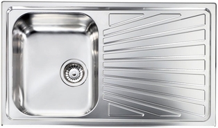 CM 011443 SCSSX LAVELLO INOX SATINATO COMETA 86 x 50 CM - 1 VASCA CON  GOCCIOLATOIO - Lavelli 1 vasca con gocciolatoio - Lavelli inox incasso - Elettrodomestici  da Incasso