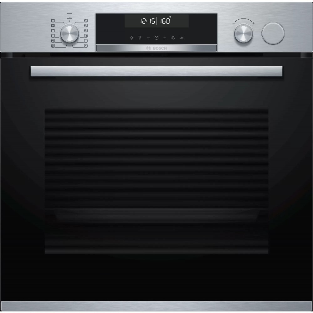 Bosch Forno Da Incasso Multifunzione Elettrico Termoventilato HRA558BS1 -  Serie 6 - Acciaio Inox / Nero - Vapore - 3D - Push Pull - 10 Funzioni 