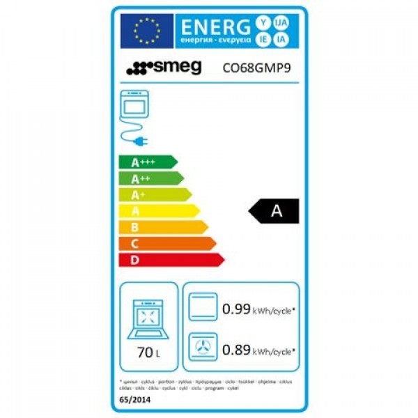 SMEG CO68GMP9 Cucina Libera Panna - Dimensioni 60x 60 cm - 4 Fuochi Gas -  Forno Elettrico Termoventilato - Sistema di pulizia Vapor Clean - Classe A  - Cucine libera installazione - Elettrodomestici da libera installazione