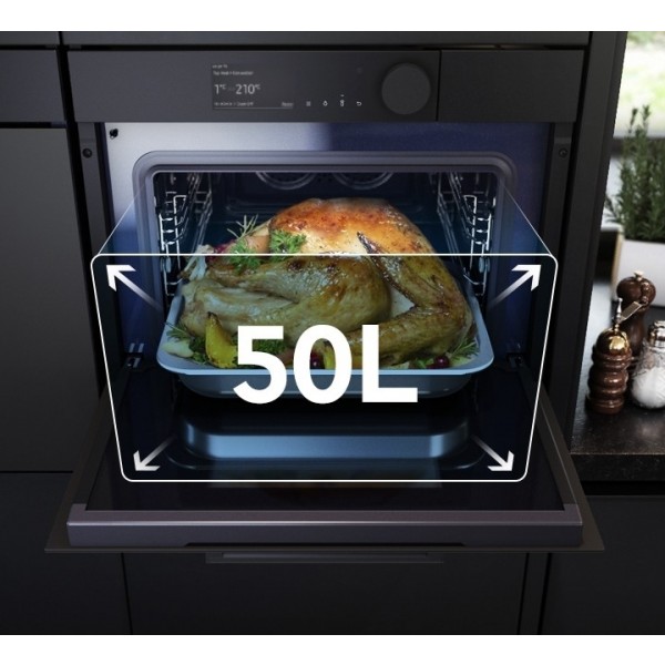 Samsung NQ50T9539BD Infinite Line Samsung Forno combinato a microonde -  Capacità 50 l - Pirolitico - Scongelamento - Grill Ventilato - Altezza 45 cm  - Display / Manopole - Wifi - Doppia ventola - Grafite - Forni compatti  combinati - Forni incasso