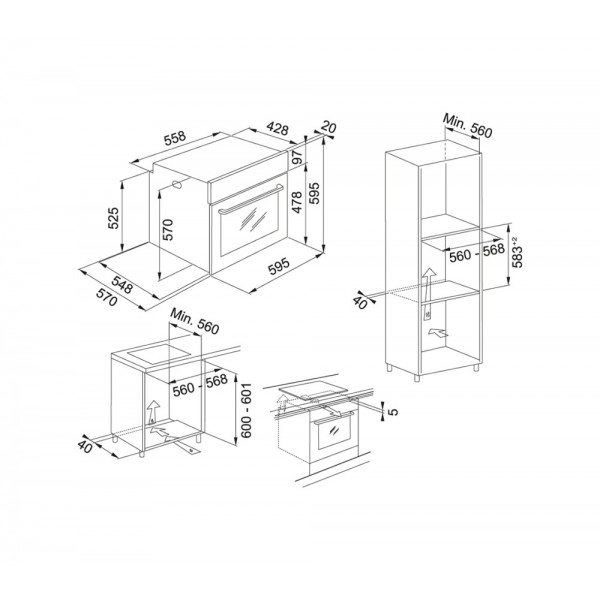 Franke FSM 86 H XS Smart Forno elettrico multifunzione cm 60 116.0605.990 -  71 l - Idrolitico - Grill - Ventilato - Classe A - Inox satinato / Vetro  nero - Forni elettrici - Forni incasso - Elettrodomestici da Incasso