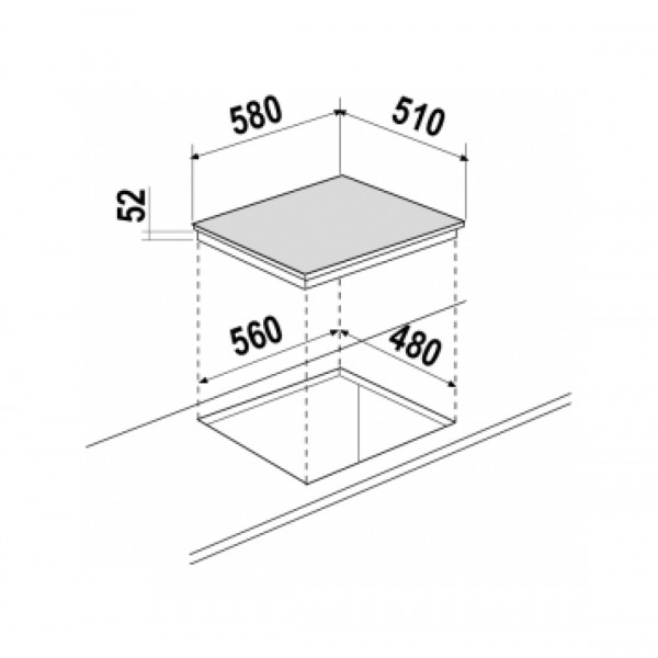 Schock INDUZIONE PC60 BRIDGE Piano cottura induzione cm 60 - 4 fuochi -  Filotop - Vetroceramica bianco - Comandi Touch slider - Assorbimento 7.40  kW - Potenza 7400 W - Flex zone - Piani Induzione 60 cm - Piani cottura  induzione - Elettrodomestici da