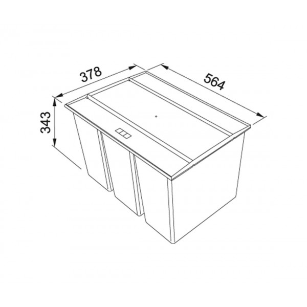 BLANCO 1526642 - Pattumiera estraibile per raccolta differenziata Flexon II  Low 60/3 - Tre contenitori - Capacità totale 45 L (15+15+15) - Alluminio -  Dimensioni 57 x 33 cm - Pattumiere - Elettrodomestici da Incasso